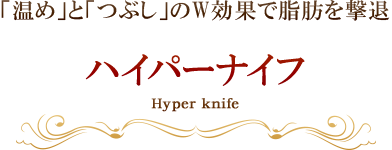 「温め」と「つぶし」のW効果で脂肪を撃退 ハイパーナイフ