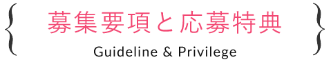 募集要項と応募特典