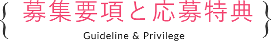 募集要項と応募特典