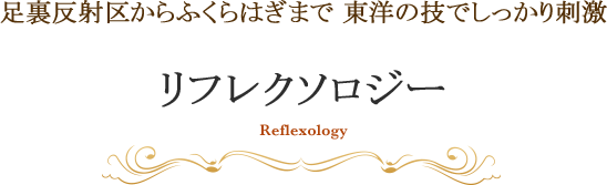 足裏反射区からふくらはぎまで 東洋の技でしっかり刺激 リフレクソロジー