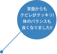 背面からもクビレがクッキリ!体のバランスも良くなりました!!